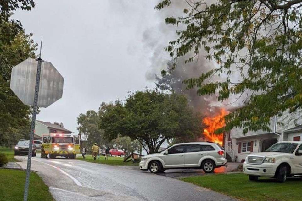 The scene of a fire on the 100 block of Kime Avenue in Bendersville, Saturday, Oct. 14, 2023.