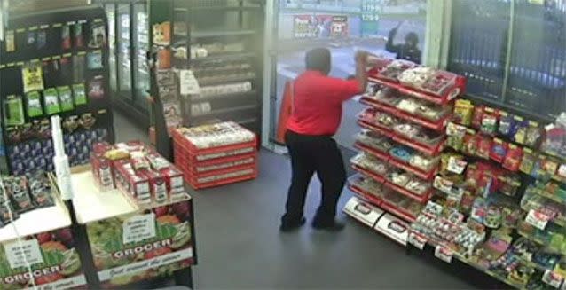 The servo worker did not hesitate to defend the store. Source: 7 News