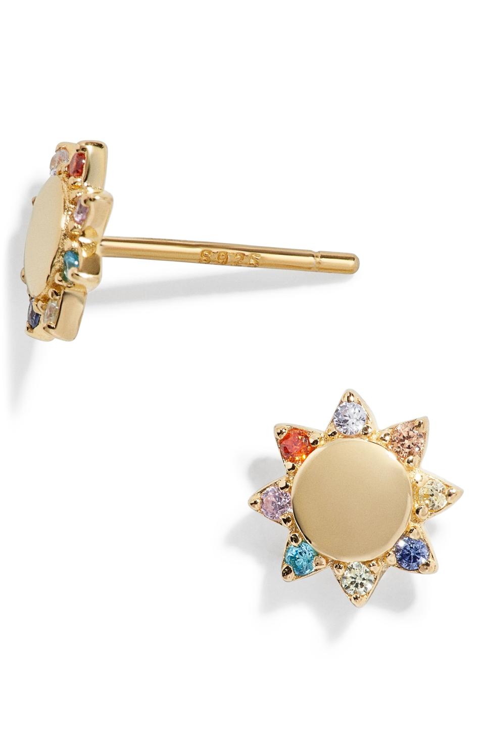 3) Fiore 18K Gold Vermeil Flower Stud Earrings