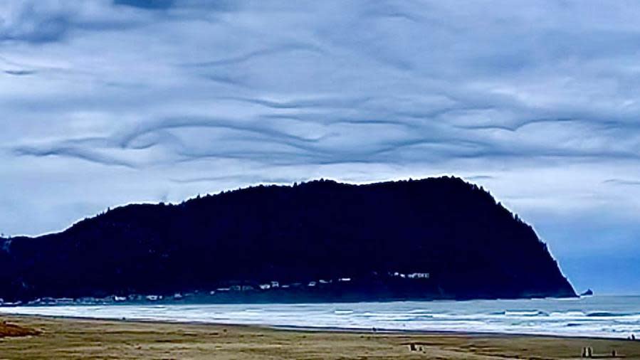 <em>Asperatus clouds seen over the Oregon Coast in Seaside Monday, December 18, 2023</em>