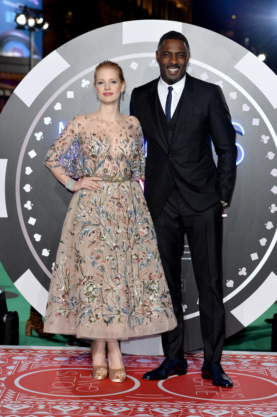 Jessica Chastain and Idris Elba at the ‘Molly’s Game’ premiere