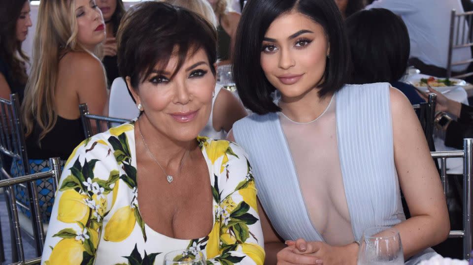 Kylie poses with her mum, Kris, at a recent event. Source: Getty