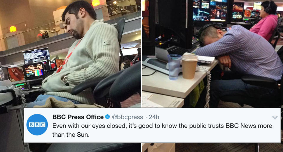 Snoozenight?: The BBC has spoken out in defence of its news journalists (SWNS)