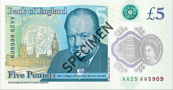 <p>England’s five Pound Note (International Bank Note Society) </p>