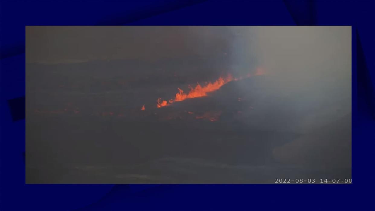 Une éruption volcanique a débuté ce mercredi 3 août, à une quarantaine de kilomètres de Reykjavik, en Islande - Capture d'écran 