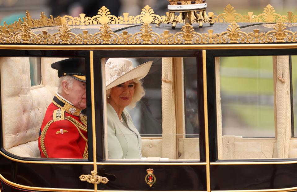 King Charles and Queen Camilla attend the Trooping the Colour parade to honour him on his official birthday (REUTERS)