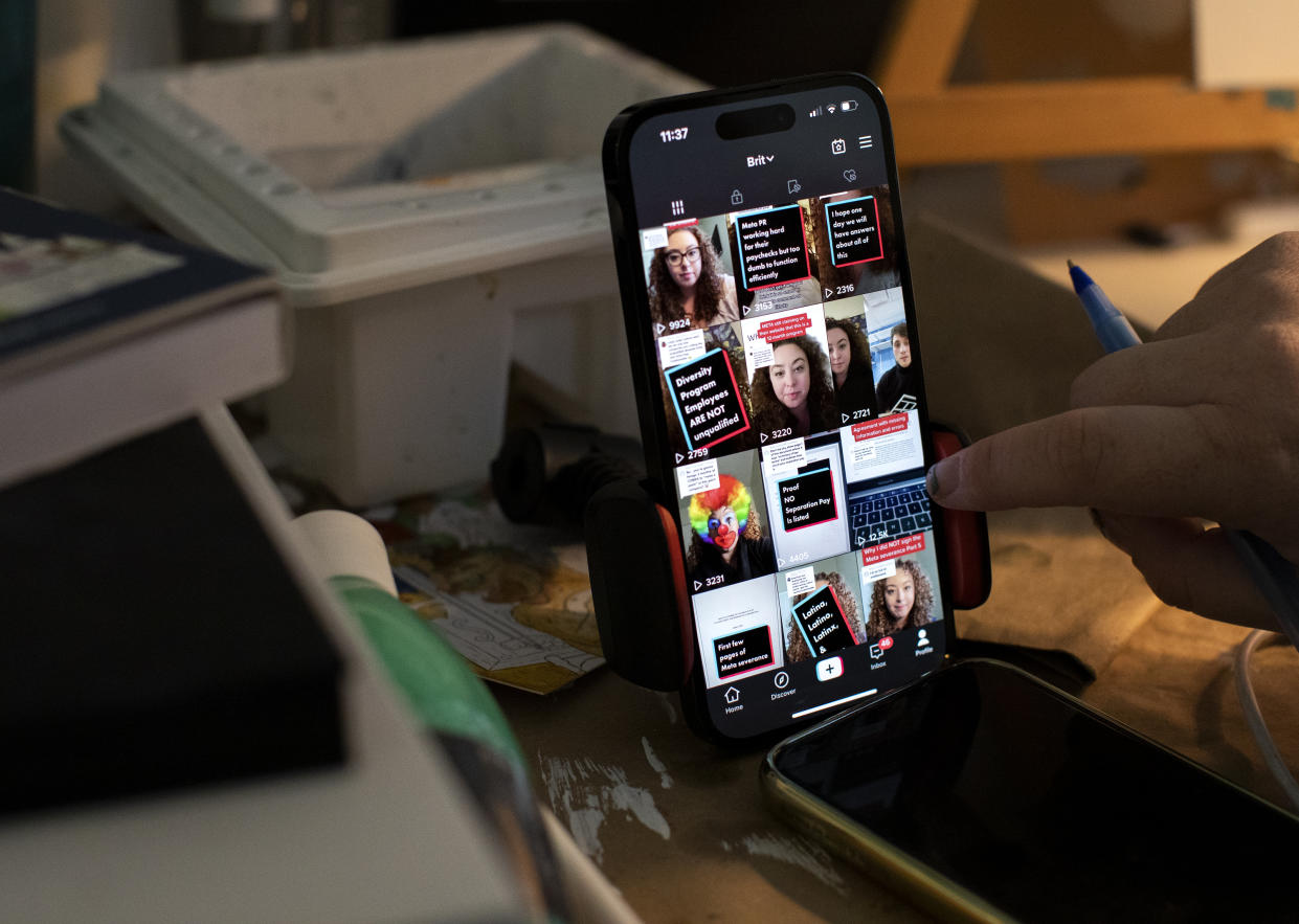 An American uses TikTok on Jan. 25, 2023. (Photo by Alisha Jucevic for The Washington Post via Getty Images)