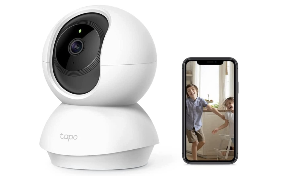 A product image of TP Link Tapo C210 Pan Tilt Home Security WiFi Camera.