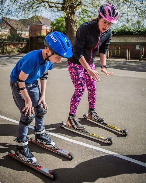 roller skiing