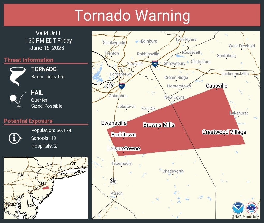 Tornado warning June 16, 2023