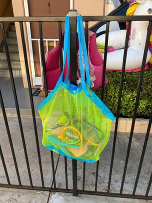 A mesh bag with one huge compartment