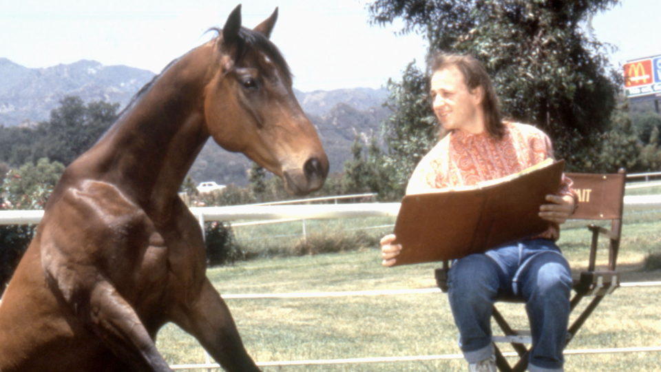 Goldthwait and his equine co-star in Hot to Trot. (Photo: Courtesy Everett Collection)