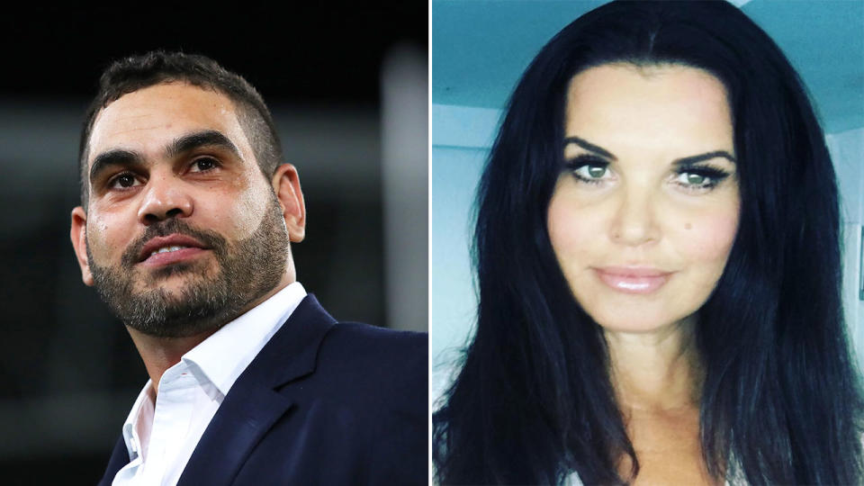 Pictured here, Greg Inglis and former topless model Suzi Taylor.