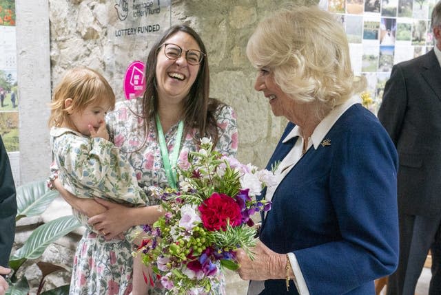 Camilla meeting guests at the Gardening Bohemia exhibition in Lambeth, south London