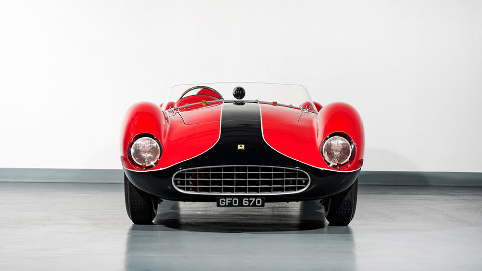 The 1957 Ferrari 500 TRC Spider by Scaglietti from the front