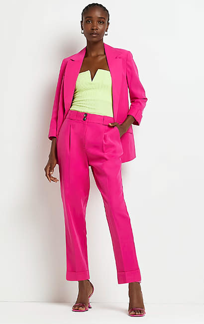 pink river island suit