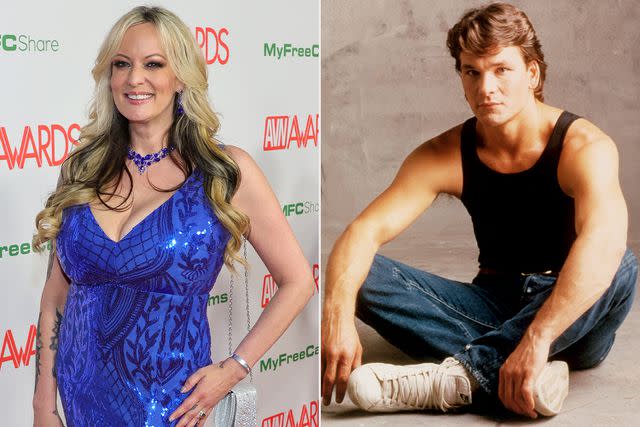 <p>Ethan Miller/Getty; Artisan Entertainment/Courtesy Everett</p> Stormy Daniels and Patrick Swayze