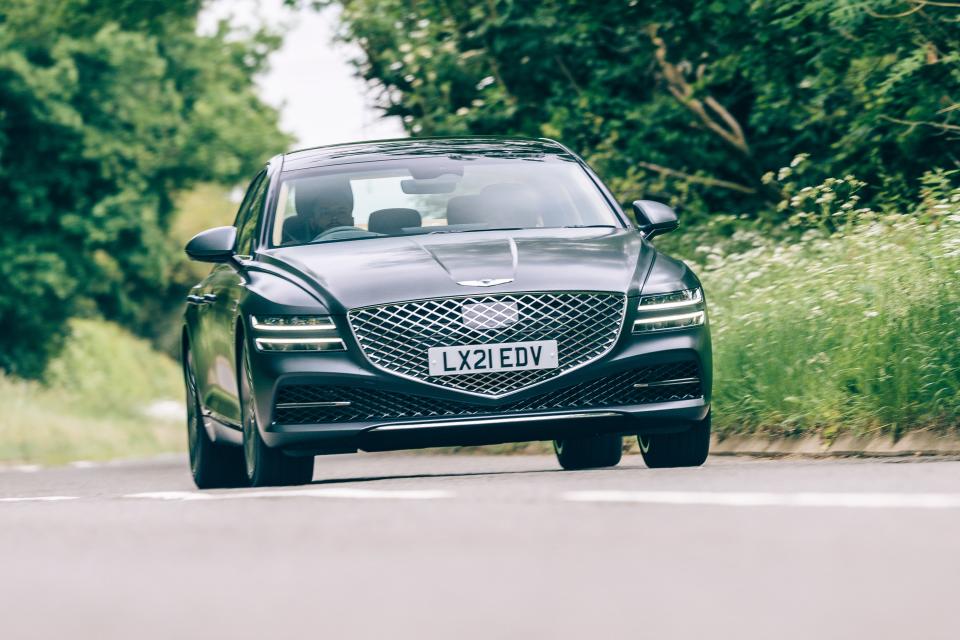 Distinctive: Genesis’s trademark double-stacked light clusters (Genesis G80)