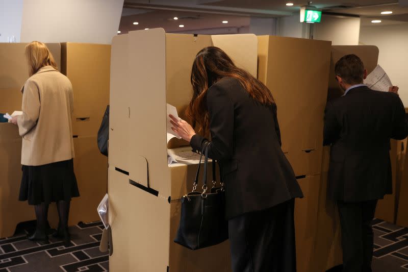 FILE PHOTO: The scene at an AEC early voting centre ahead of the national election in Sydney