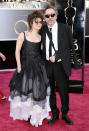 Helena Bonham Carter and Tim Burton arrive at the Oscars in Hollywood, California, on February 24, 2013.