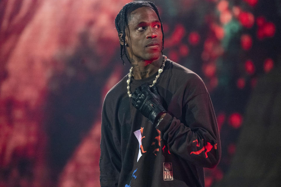 Travis Scott performs on day one of the Astroworld Music Festival at NRG Park on Friday. Source: Photo by Amy Harris/Invision/AP