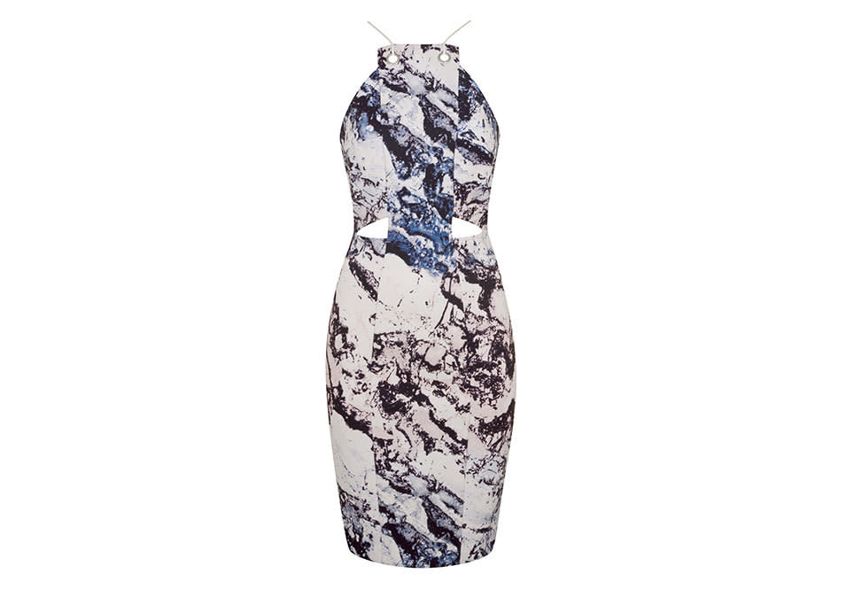 Topshop Printed Cut-Out Dress By Kendall + Kylie, $125, topshop.com