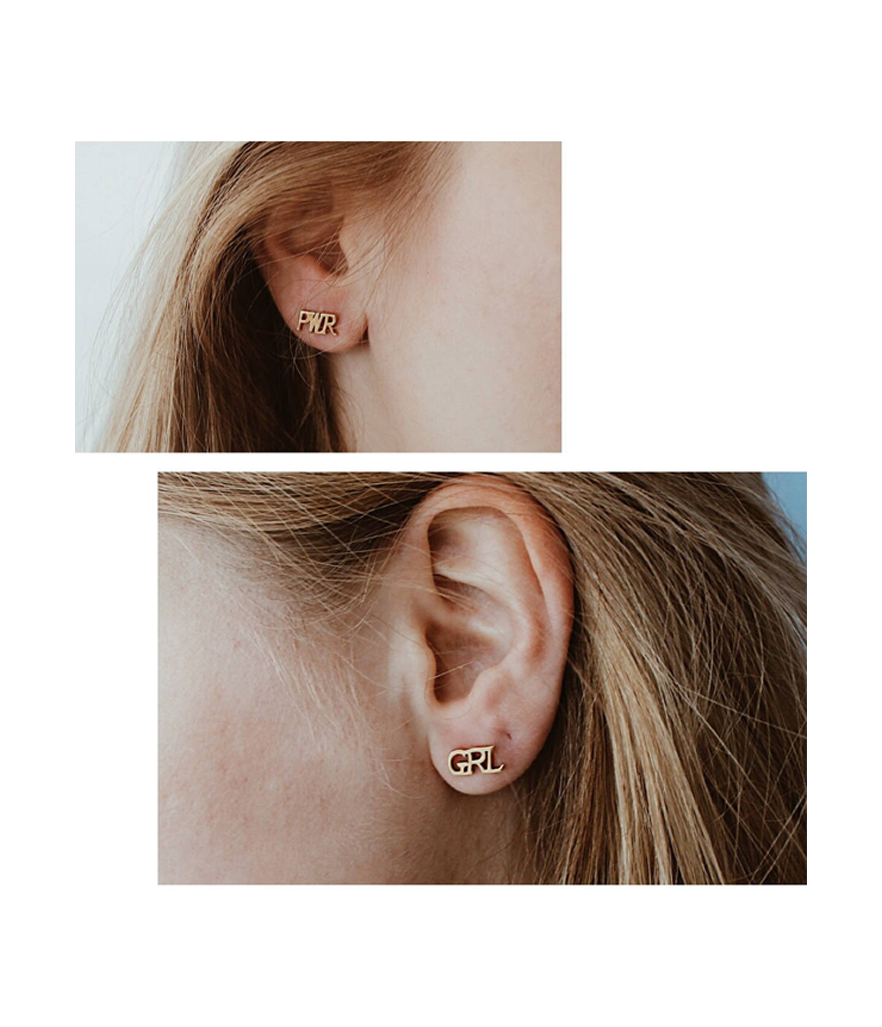 NileresDesign Grl Pwr Feminist Stud Earrings (Photo: Etsy)