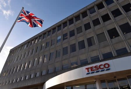 The head office of Tesco is seen in Cheshunt, Britain, January 8, 2015. REUTERS/Toby Melville/File Photo - RTSUOPU