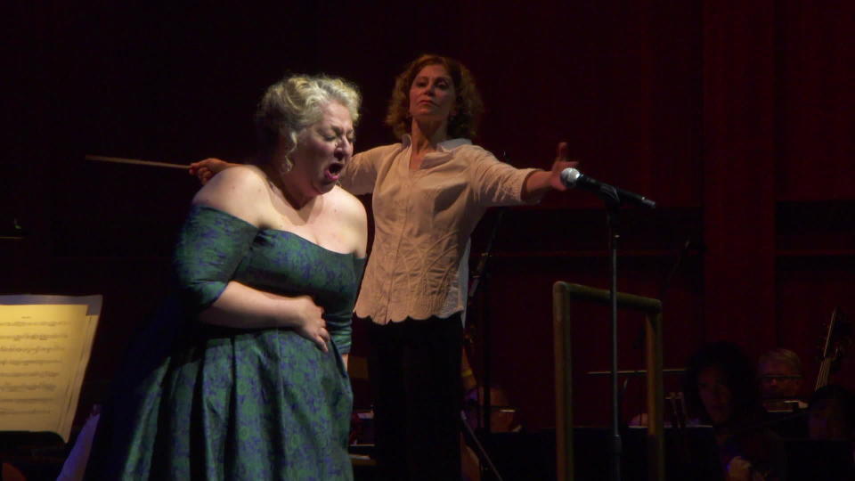 Soprano Christine Goerke and the National Symphony Orchestra, conducted by JoAnn Falletta, perform at Wolf Trap's Filene Center, July 1, 2021.  / Credit: CBS News