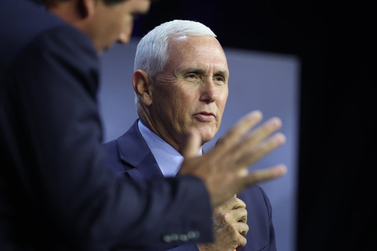Mike Pence clashed with the host over whether the US should be supporting Ukraine in its defence (Getty Images)