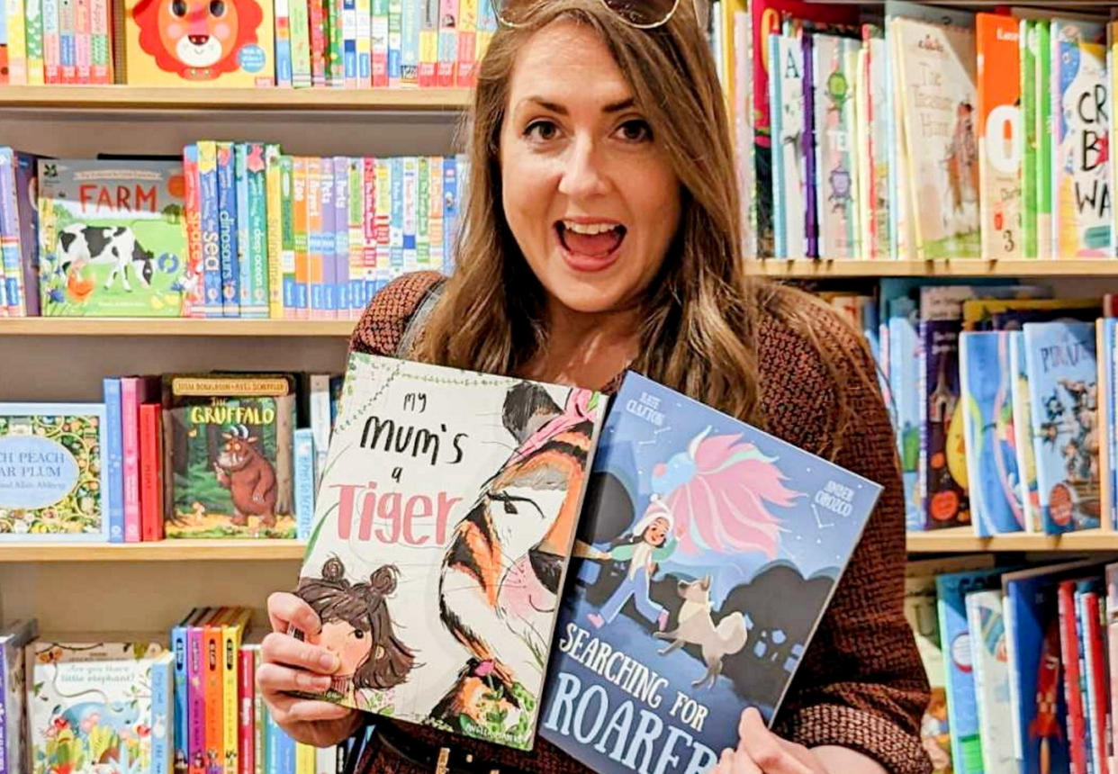 Kate Claxton with her books