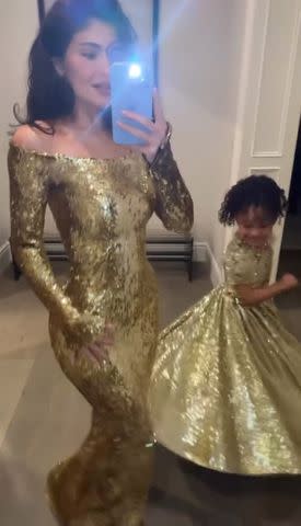 <p>Kylie Jenner/Instagram</p> Stormi Webster had to twirl while showing off her dress with mom Kylie Jenner.