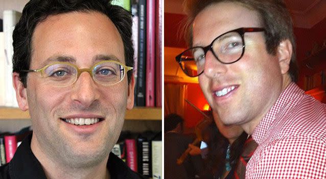 Matthew Lasner and his husband Dan Goldstein were kicked off the flight. Source: Twitter/Hunter College