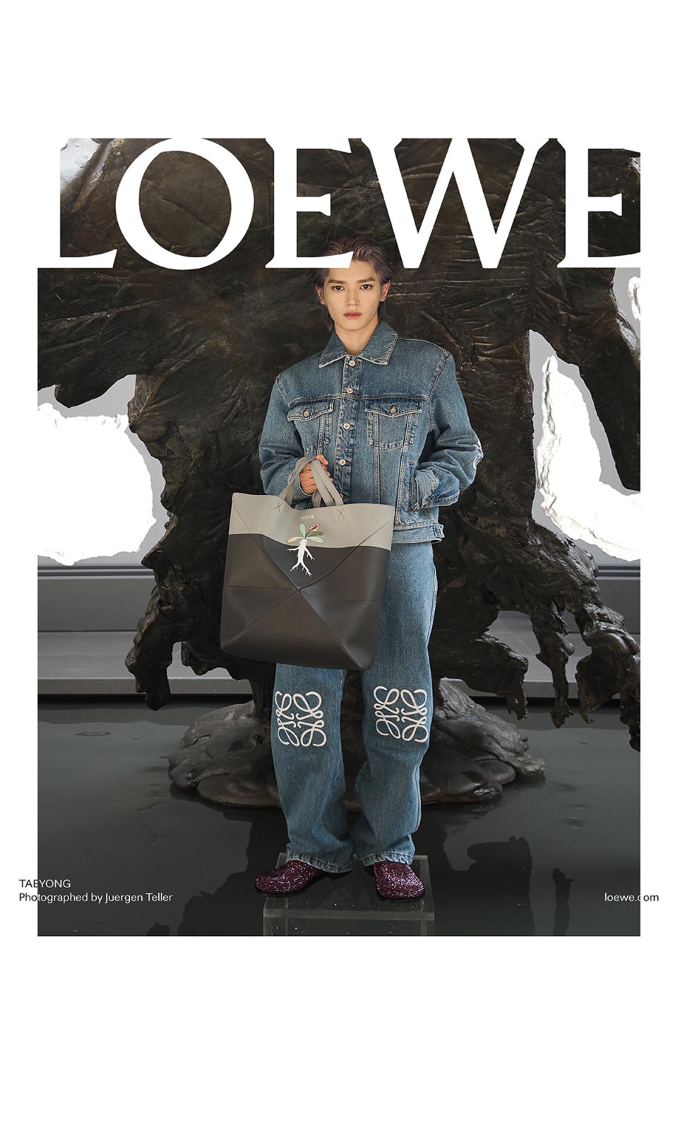 Taeyong in the Loewe spring 2024 pre-collection campaign. 