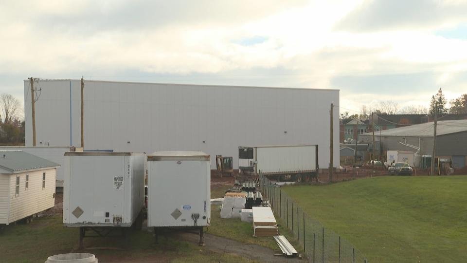 Construction continues on the new Simmons Sport Centre while the existing arena remains in use.