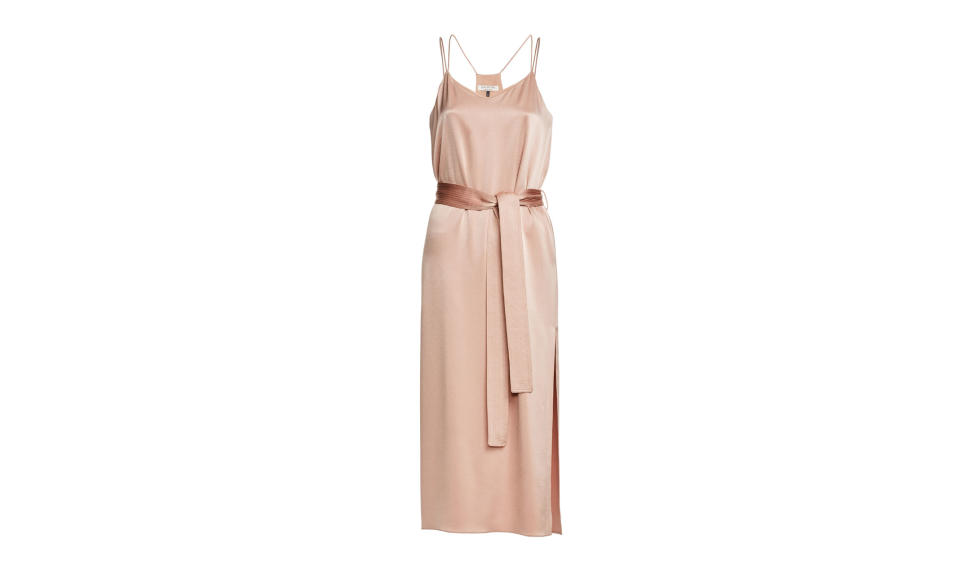 <p>Satin Cami Slip Dress, $295, <a rel="nofollow noopener" href="https://www.halston.com/satin-cami-slip-dress" target="_blank" data-ylk="slk:halston.com;elm:context_link;itc:0;sec:content-canvas" class="link ">halston.com</a> </p>