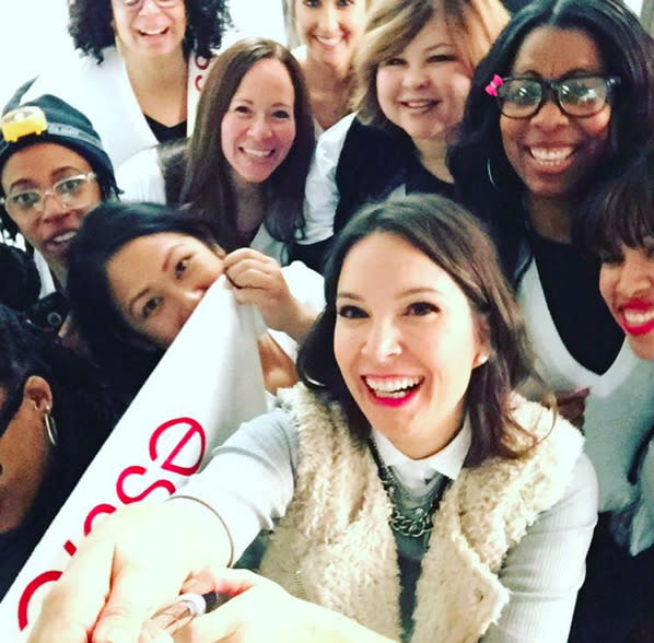 And that’s a wrap! Thanks everyone, I need a longer selfie stick! @essiepolish #ybsquad #nyfw #essieteam — Michelle Saunders via Instagram