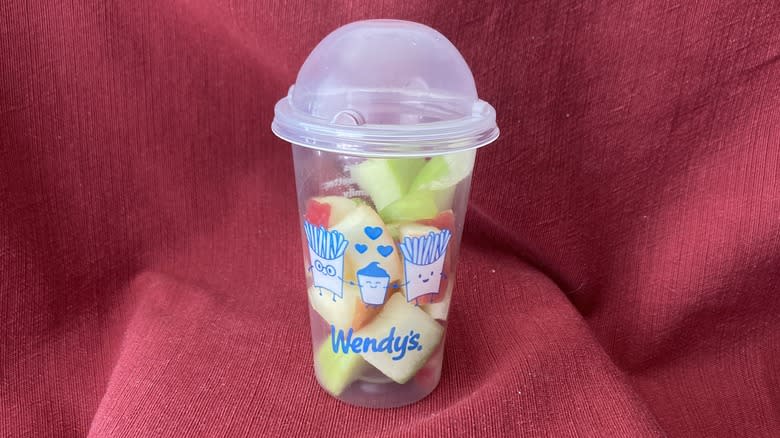 cup of Wendys Apple Bites