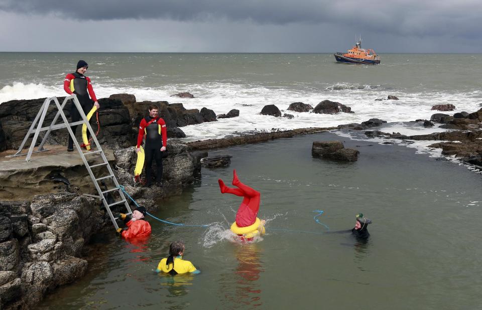 St Patrick's day celebrations in the town of Portstewart, north of Belfast