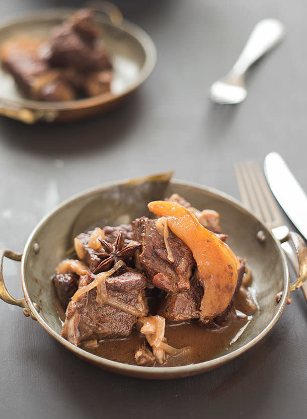 <strong>Get the <a href="http://slimpalate.com/braised-chuck-with-pear-chocolate-and-ginger/" target="_blank">Braised Chuck with Pear, Chocolate and Ginger recipe</a> from Slim Palate</strong>