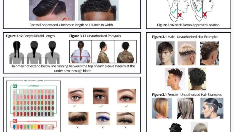 Check your parts, ponytails and more against this chart of Air Force-approved looks — or risk a reprimand. (Air Force)