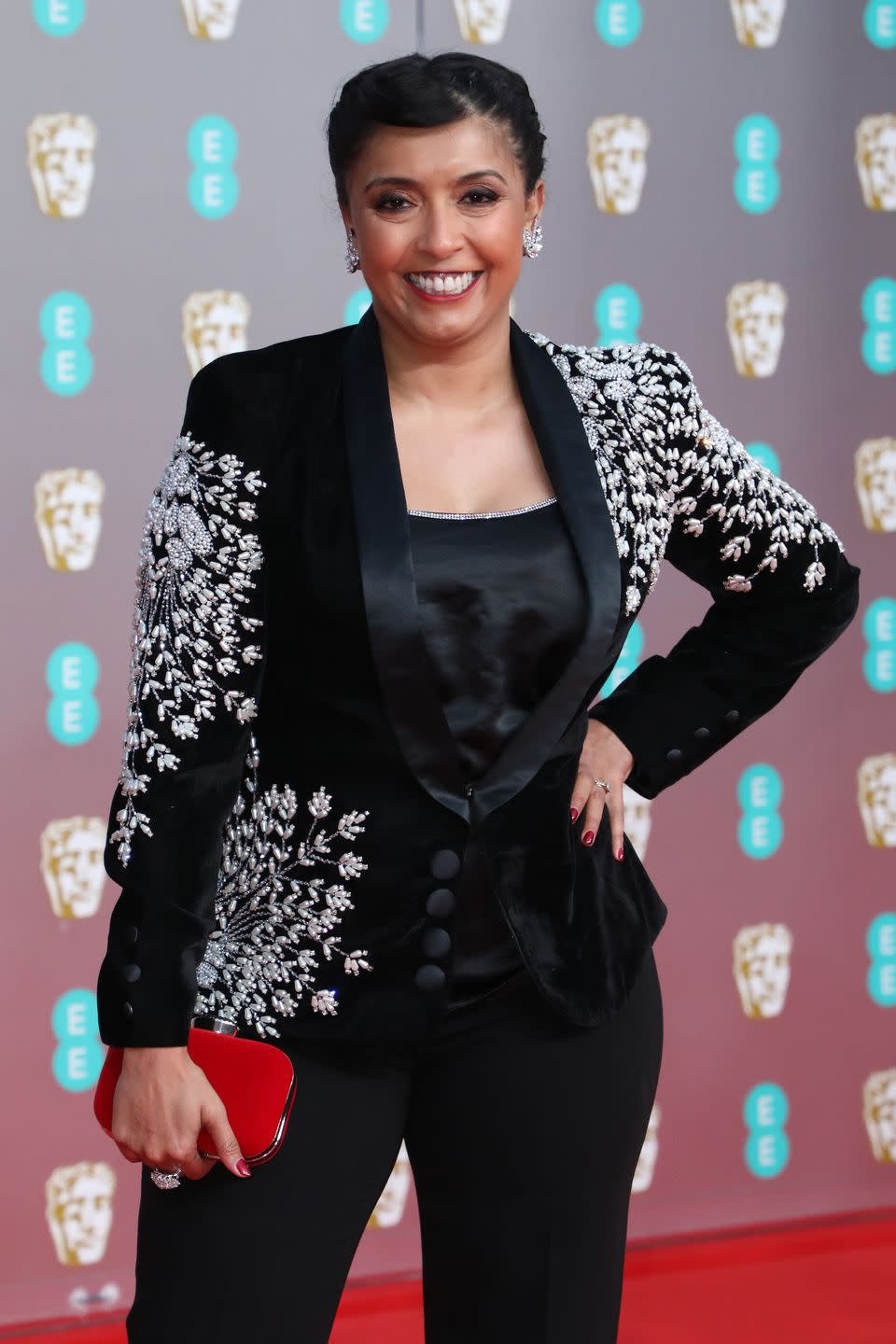 london, england   february 02 sunetra sarker attends the ee british academy film awards 2020 at royal albert hall on february 02, 2020 in london, england photo by lia tobygetty images