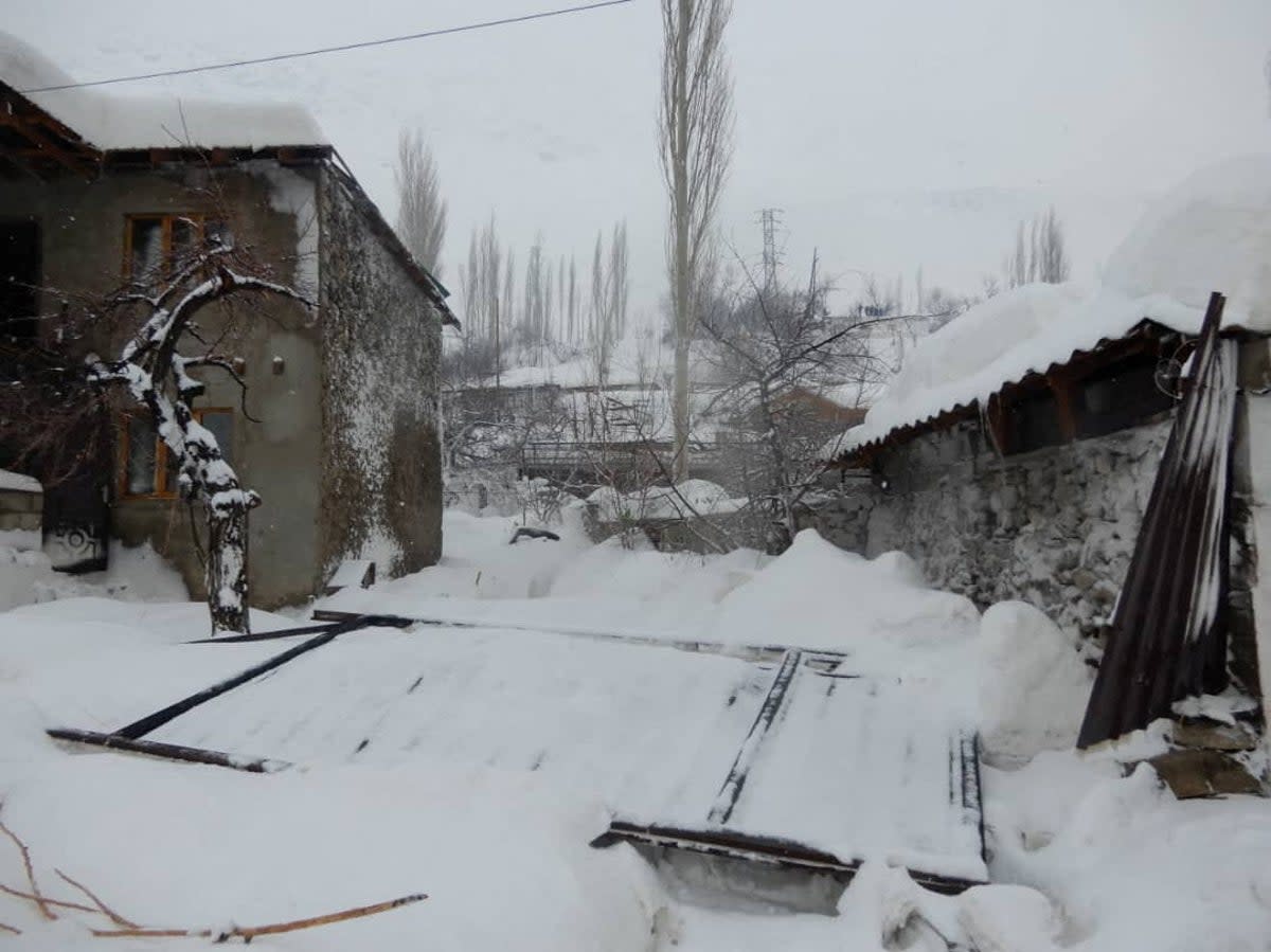 A view shows the area affected by an avalanche in Gorno-Badakhshan region, Tajikistan (via REUTERS)