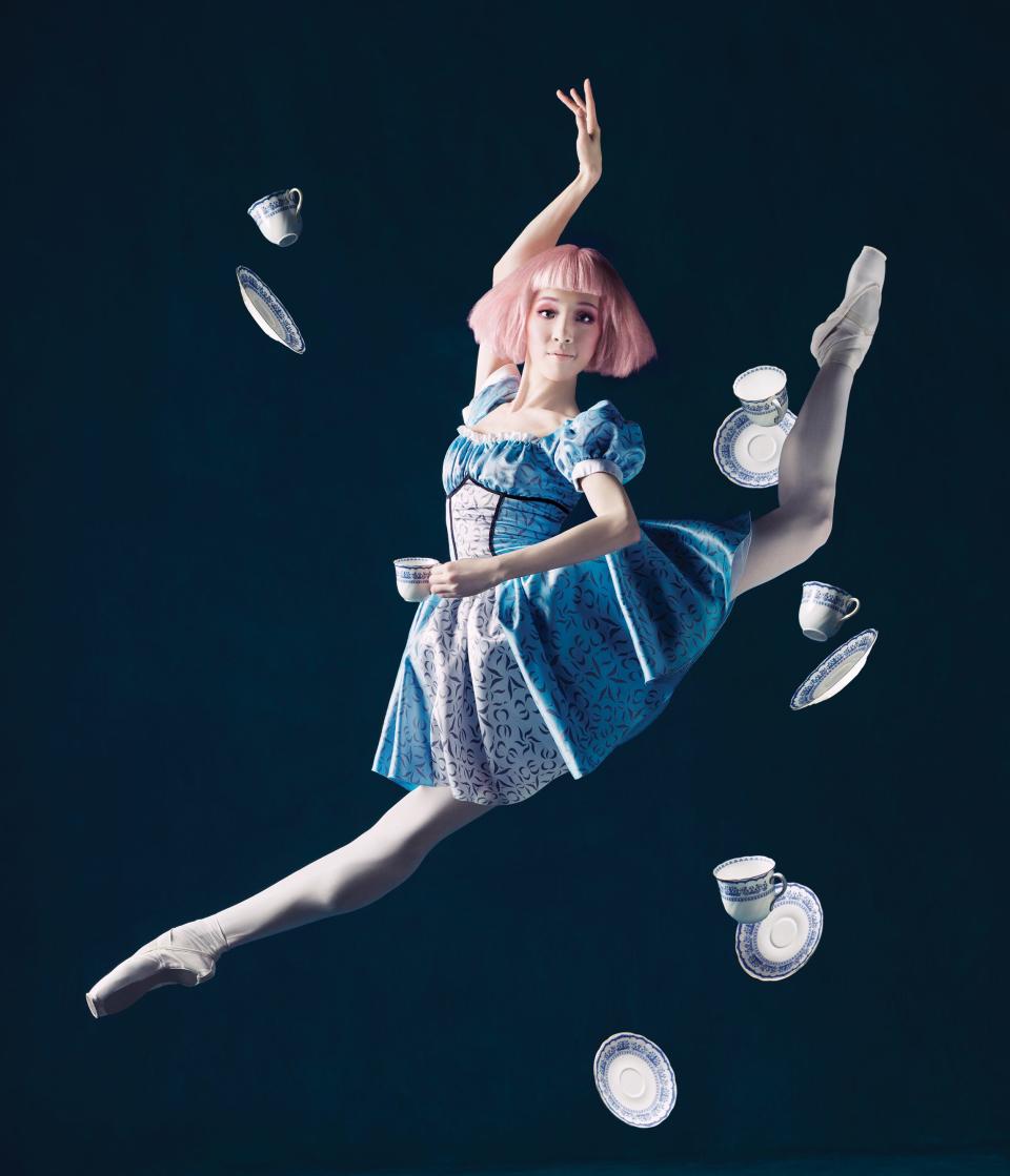 A still image depicts the character of ALICE (in wonderland) as performed by the Hong Kong Ballet.