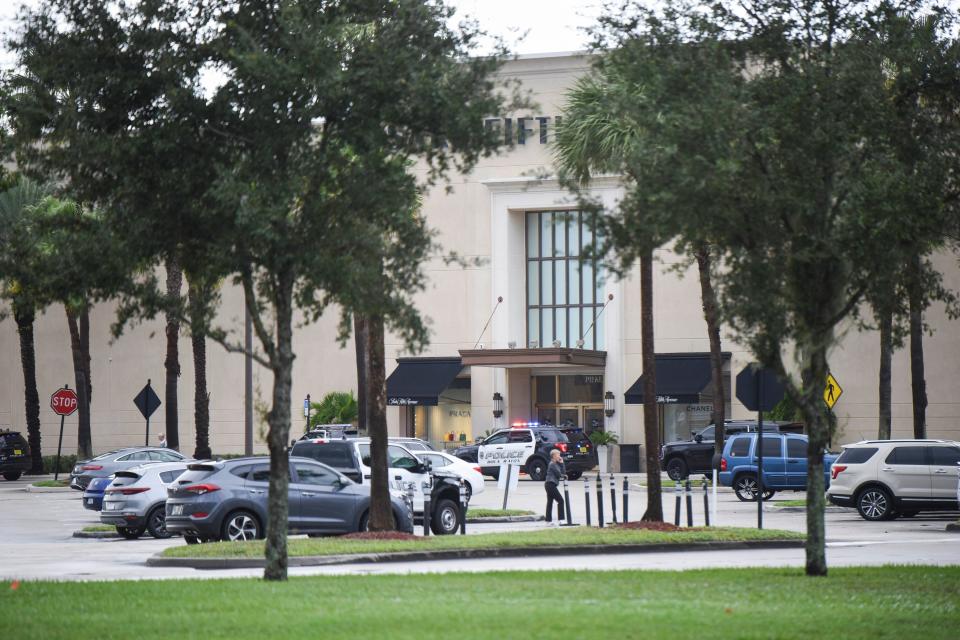 Exterior view of Boca Town Center Mall near Saks Fifth Avenue on October 13, 2019, in Boca Raton, FL.