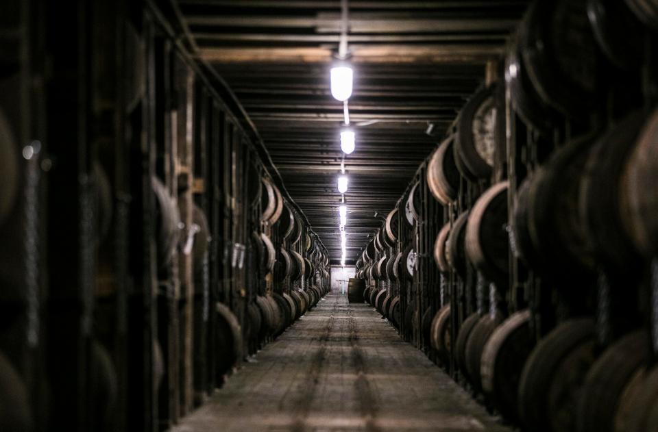 Warehouse B at Castle & Key Distillery is the world's longest rickhouse at 534 feet that holds 33,000 barrels. This bourbon, currently aging, will be available in 2022.
