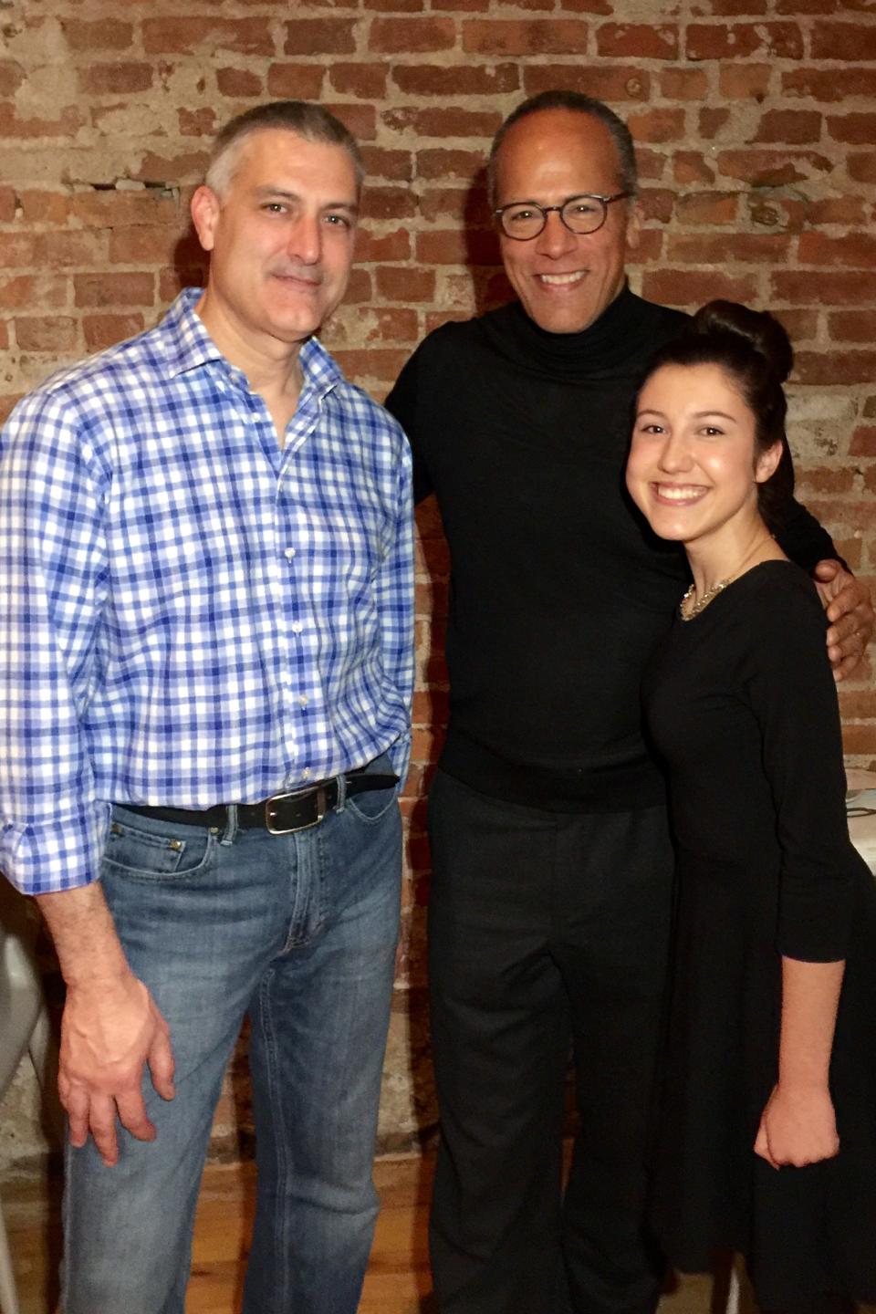 Steve Logsdon, left, and his daughter Claire hosted luminaries such as NBC News anchor Lester Holt at Lucca.