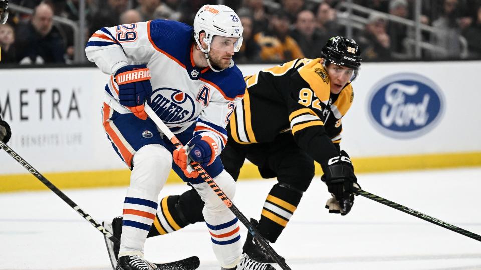 The Edmonton Oilers played spoiler on Thursday, keeping the Boston Bruins from making history with a 3-2 comeback win.  (Reuters)