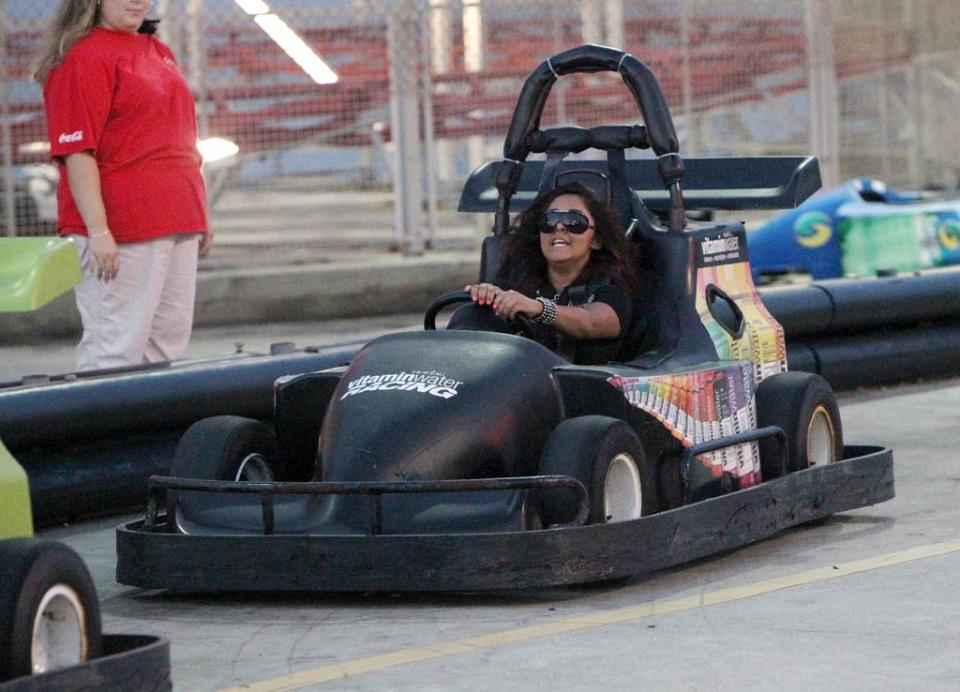 Snooki Riding Go Carts