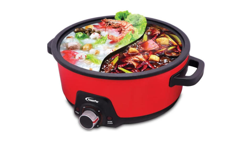 PowerPac PPMC633 Steamboat Multi Cooker with Yuanyang Pot, 5L, Red/Black. (Photo: Amazon SG)
